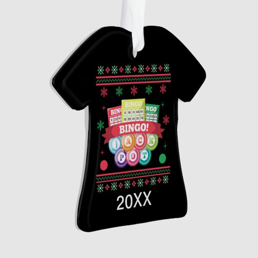 ジャックポッパーソナライズされたトビンゴカード醜いクリスマスセーター オーナメント (正面)