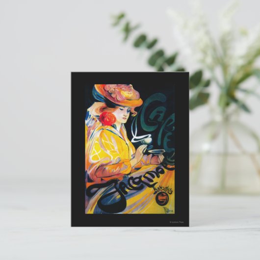 ジャックモットカフェ�ヴィンテージポスターヨーロッパ ポストカード (スタンド正面)