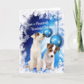 ジャックラッセルのクリスマスの願い-それをカスタマイズ! シーズンカード (正面)