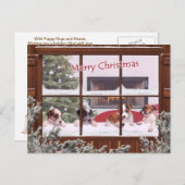 ジャックラッセルのクリスマスは挨拶を望みます シーズンポストカード (正面/裏面)