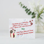 ジャックラッセルのクリスマスは郵便はがき#2を望みます シーズンポストカード (スタンド正面)