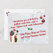 ジャックラッセルのクリスマスは郵便はがき#2を望みます シーズンポストカード (正面/裏面)