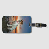 ジャックラッセルのモデルのビーチ|ブライトンのビーチ ラゲッジタグ (正面横)