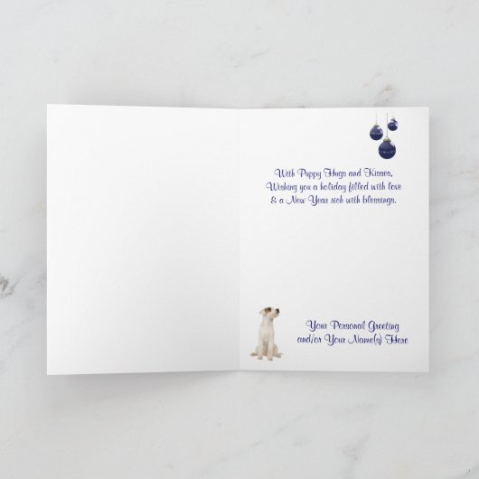 ジャックラッセルの子犬はそれが雪が降るようにしました-それをカスタマイズ! #2 シーズンカード (内部)