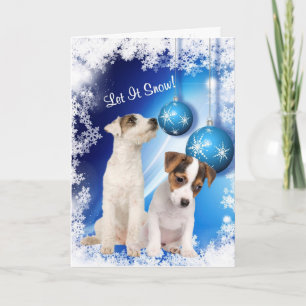 ジャックラッセルの子犬はそれが雪が降るようにしました-それをカスタマイズ! #2 シーズンカード