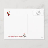 ジャックラッセルの子犬はクリスマスの願いを抱き締めましたり及び接吻します シーズンポストカード (裏面)