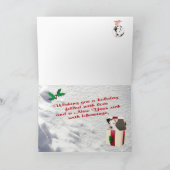 ジャックラッセルの子犬は挨拶状を抱き締めましたり及び接吻します シーズンカード (内部)