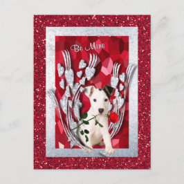 ジャックラッセルの子犬は鉱山のバレンタイン版2です シーズンポストカード