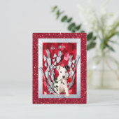 ジャックラッセルの子犬は鉱山のバレンタイン版2です シーズンポストカード (スタンド正面)