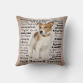 ジャックラッセルの特性の枕 クッション (裏面)