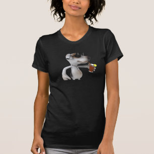 ジャックラッセルの身に着けているサングラスレディースTシャツ Tシャツ