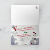 ジャックラッセルは季節の挨拶を抱き締めましたり及び接吻します シーズンカード (内部)