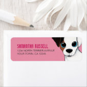 ジャックラッセルオンピンクドッグ差出人住所ラベル ラベル (インサイチュ)