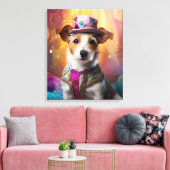 ジャックラッセルカラフルの衣装 キャンバスプリント (インサイチュ (リビング))
