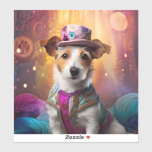 ジャックラッセルカラフルの衣装 シール (シート)