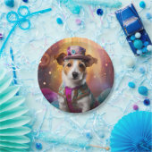 ジャックラッセルカラフルの衣装 ペーパープレート (パーティー)