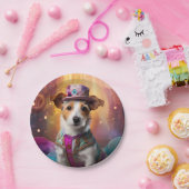 ジャックラッセルカラフルの衣装 ペーパープレート (パーティー)