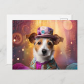 ジャックラッセルカラフルの衣装 ポストカード (正面/裏面)