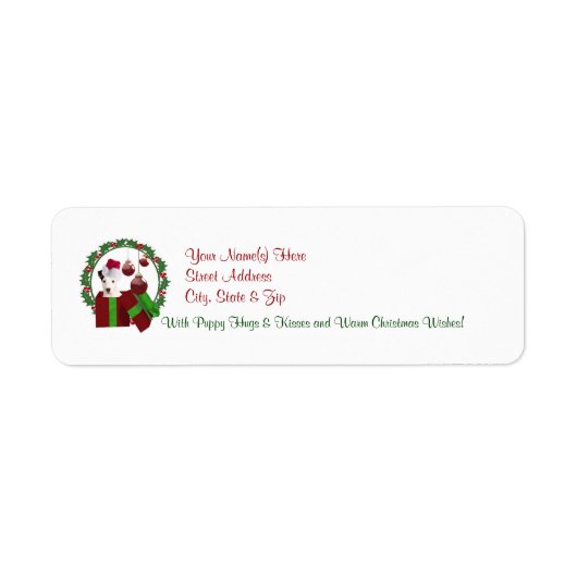 ジャックラッセルクリスマスウィーズ差出人住所ラベル ラベル (正面)