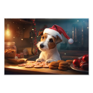 ジャックラッセルクリスマスクッキーフェスティバルホリデー フォトプリント