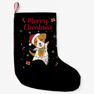 ジャックラッセルクリスマスドッグウィンター動物犬アドル スモールクリスマスストッキング