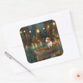 ジャックラッセルクリスマスフェスティバル航海 スクエアシール (封筒)