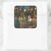 ジャックラッセルクリスマスフェスティバル航海 スクエアシール (バッグ)