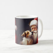 ジャックラッセルサンタクロースフェスティバルクリスマス コーヒーマグカップ (正面右)