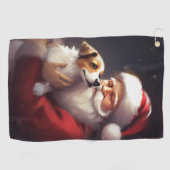 ジャックラッセルサンタクロースフェスティバルクリスマス ゴルフタオル (横)