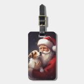 ジャックラッセルサンタクロースフェスティバルクリスマス ラゲッジタグ (正面縦)
