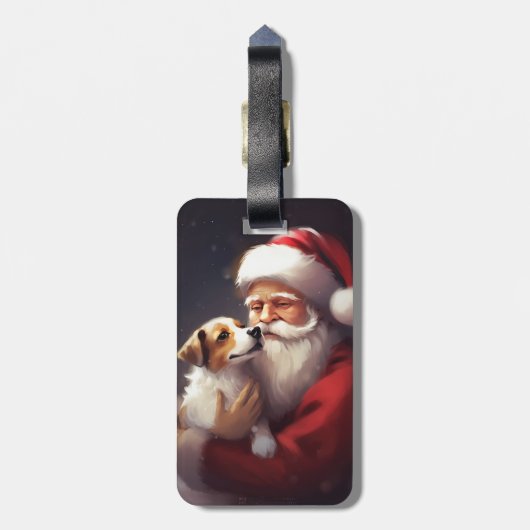 ジャックラッセルサンタクロースフェスティバルクリスマス ラゲッジタグ (裏面縦)