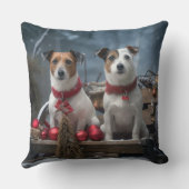 ジャックラッセルスワイスリーのクリスマスデコール クッション (裏面)