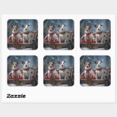 ジャックラッセルスワイスリーのクリスマスデコール スクエアシール (シート)