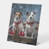 ジャックラッセルスワイスリーのクリスマスデコール 台座サイン (正面)