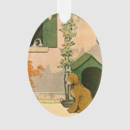 ジャックラッセルテリアおよびゴールデン・リトリーバーの休日 オーナメント