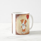 ジャックラッセルテリアかわいい犬の初恋ペット恋人 コーヒーマグカップ (正面右)