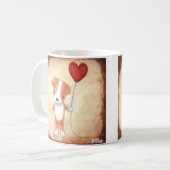 ジャックラッセルテリアかわいい犬の初恋ペット恋人 コーヒーマグカップ (正面左)