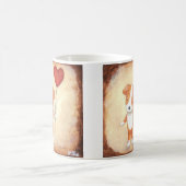 ジャックラッセルテリアかわいい犬の初恋ペット恋人 コーヒーマグカップ (中央)