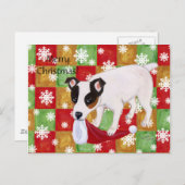 ジャックラッセルテリアのクリスマスの雪片 シーズンポストカード (正面/裏面)