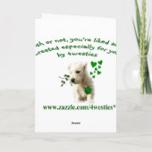 ジャックラッセルテリアのセントパトリックの日の願い カード (裏面)