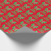 ジャックラッセルテリアクリスマスドッグ&グリーンボウレッド ラッピングペーパー (角)
