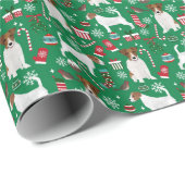 ジャックラッセルテリアクリスマスラッピング紙 ラッピングペーパー (ロールコーナー)