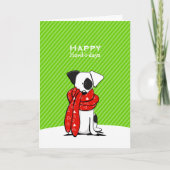 ジャックラッセルテリアスカーフグリーンクリスマスモダン シーズンカード (正面)