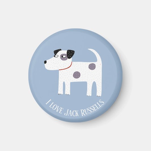 ジャックラッセルテリアドッグカスタム文字 マグネット (正面)