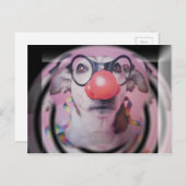 ジャックラッセルテリアハッピーバースデー熱狂するピエロ ポストカード (正面/裏面)