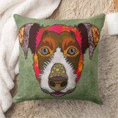 ジャックラッセルテリアハンド絵を描装飾用クッション クッション (ブランケット)