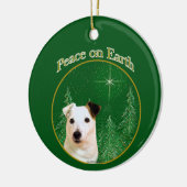 ジャックラッセルテリアピースキーチェーン セラミックオーナメント (左)