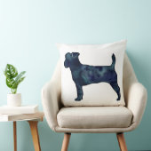ジャックラッセルテリアブラックウォーターカラーシルエット クッション (椅子)