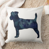 ジャックラッセルテリアブラックウォーターカラーシルエット クッション (ブランケット)