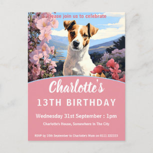 ジャックラッセルテリアーズフローラヘブン インビテーションポストカード